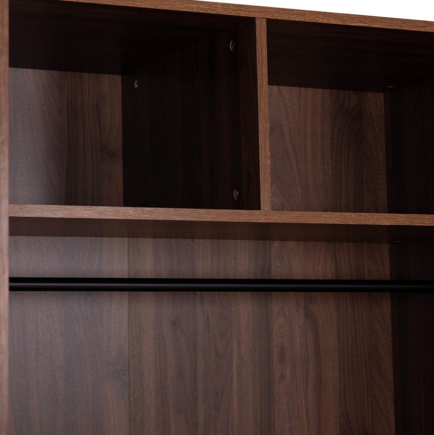 Wardrobe 3-leaf With 2 Drawers Carys Hm746.11 Melamine In Walnut/zebrano 150x55.5x180hcm