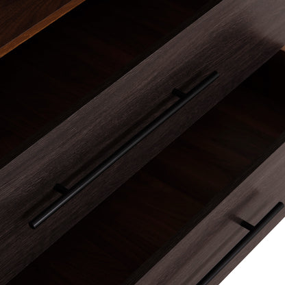 Wardrobe 3-leaf With 2 Drawers Carys Hm746.11 Melamine In Walnut/zebrano 150x55.5x180hcm