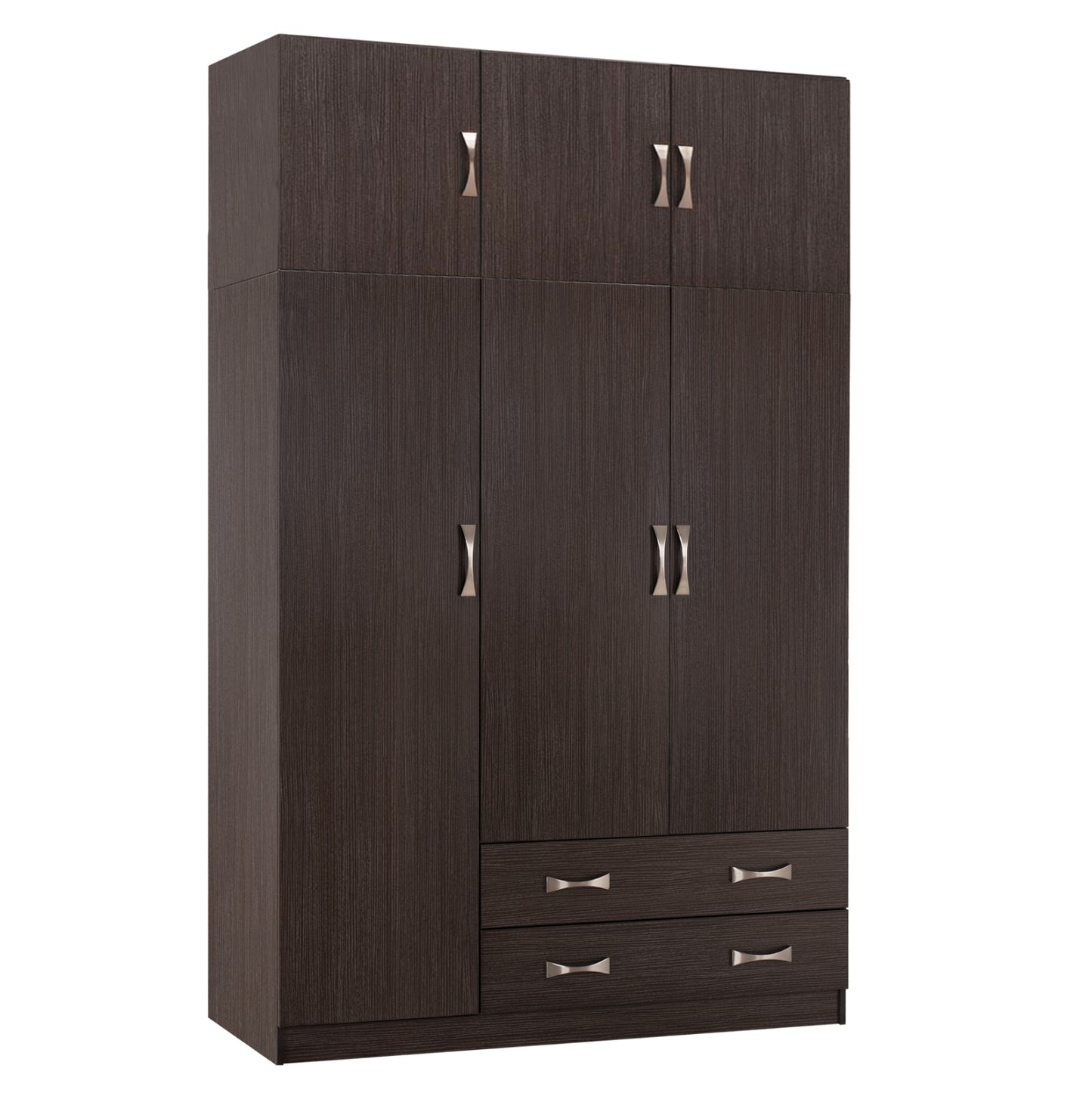 Wardrobe 3-leaf With Loft Carly Hm10891.01 Melamine In Zebrano 150x55x240hcm