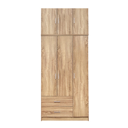 Wardrobe 3 Door With Loft & 2 Drawers Sonama 90x42x241