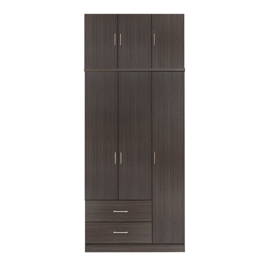 Wardrobe 3 Door And Loft With 2 Drawers Zebrano 90x42x241
