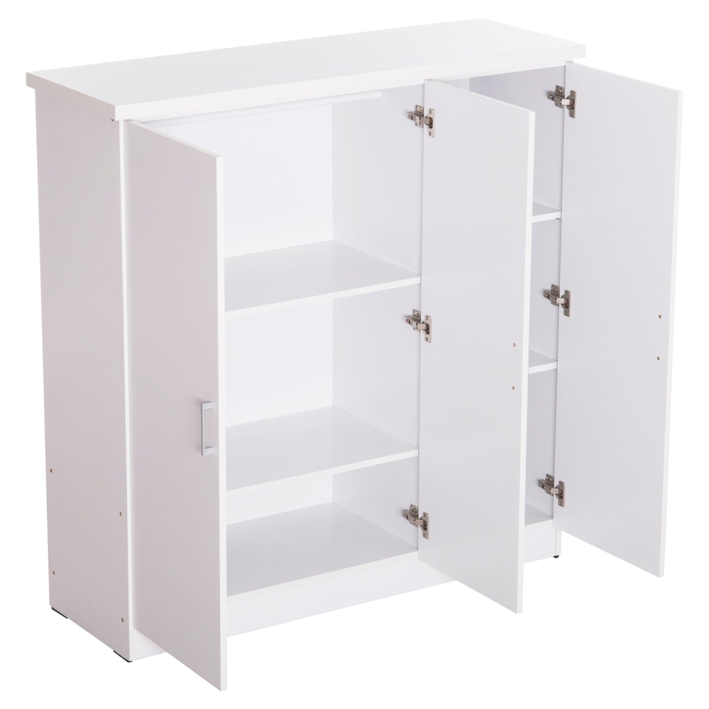 Wardrobe 3-leaf With Shelves Fuento Hm2482.02 Melamine In White 120-116x40x123.5hcm