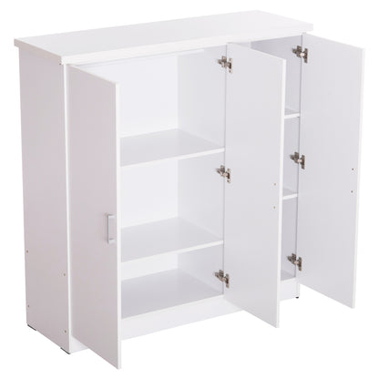Wardrobe 3-leaf With Shelves Fuento Hm2482.02 Melamine In White 120-116x40x123.5hcm