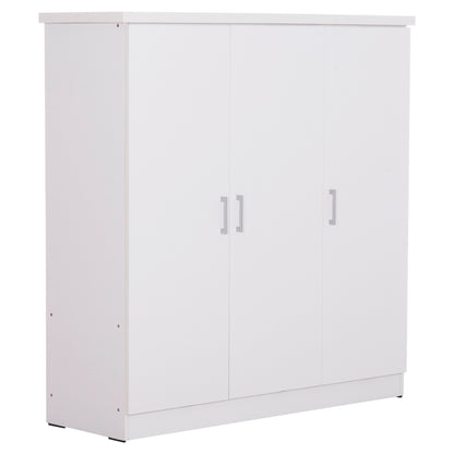 Wardrobe 3-leaf With Shelves Fuento Hm2482.02 Melamine In White 120-116x40x123.5hcm
