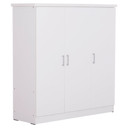 Wardrobe 3-leaf With Shelves Fuento Hm2482.02 Melamine In White 120-116x40x123.5hcm