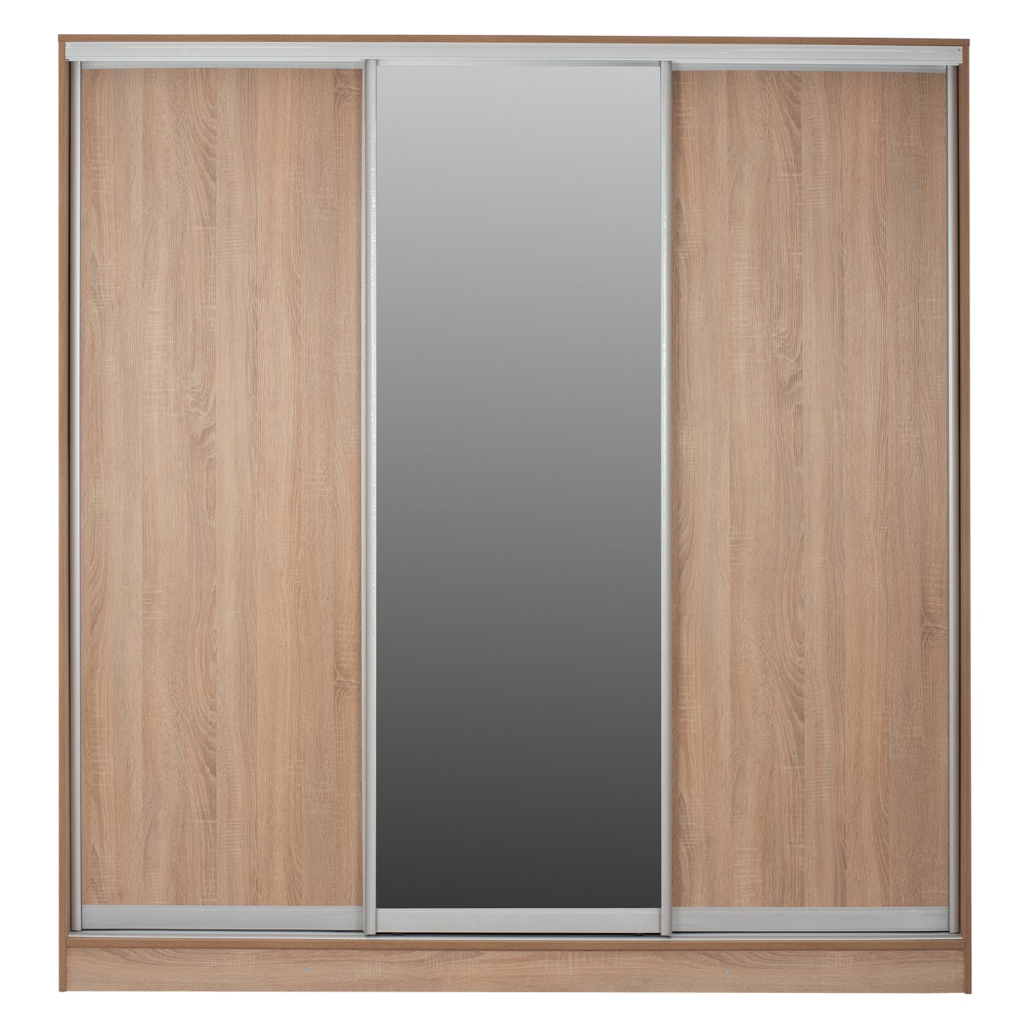 Wardrobe With Sliding Doors With Mirror Sonama Oak Hm2435 200x60x210