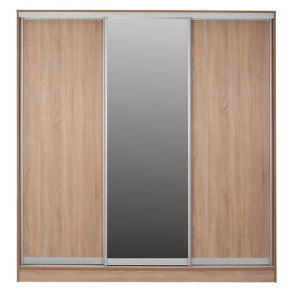 Wardrobe With Sliding Doors With Mirror Sonama Oak Hm2435 200x60x210