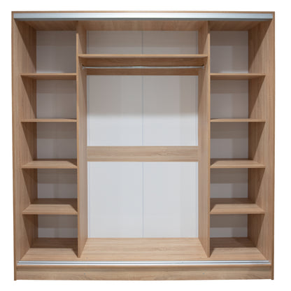 Wardrobe With Sliding Doors With Mirror Sonama Oak Hm2435 200x60x210
