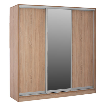 Wardrobe With Sliding Doors With Mirror Sonama Oak Hm2435 200x60x210