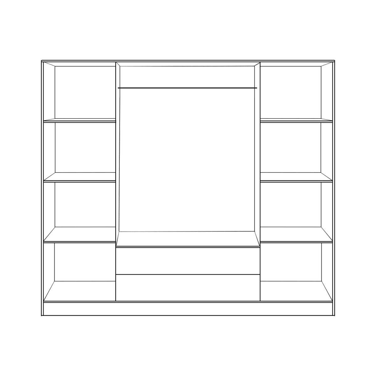 Wardrobe 4 Doors With 2 Drawers 200Χ56Χ180hcm. Hm353.04 Sonama-grey