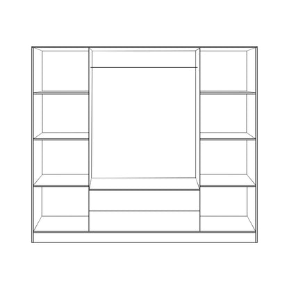 Wardrobe 4 Door With 2 Drawers 200Χ56Χ180hcm. Hm353.02 Sonama