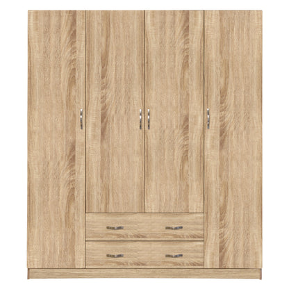 Wardrobe 4 Door With 2 Drawers 200Χ56Χ180hcm. Hm353.02 Sonama