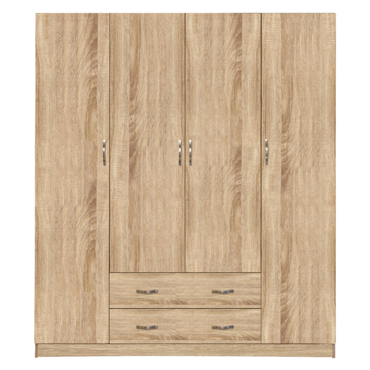 Wardrobe 4 Door With 2 Drawers 200Χ56Χ180hcm. Hm353.02 Sonama