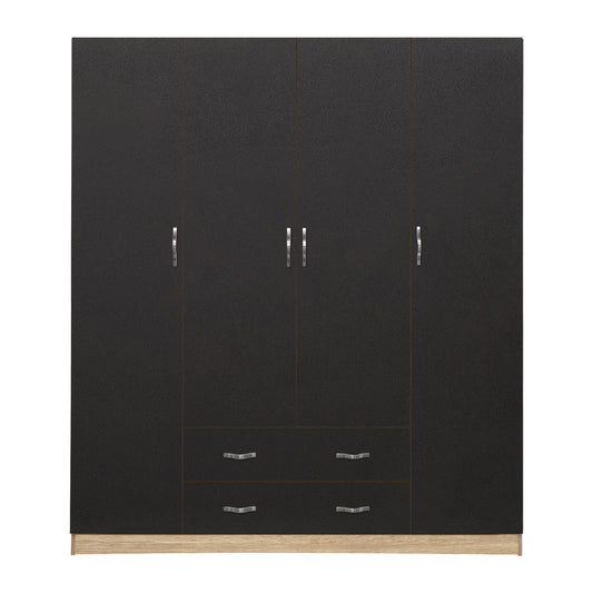 Wardrobe 4 Doors With 2 Drawers 200Χ56Χ180hcm. Hm353.04 Sonama-grey