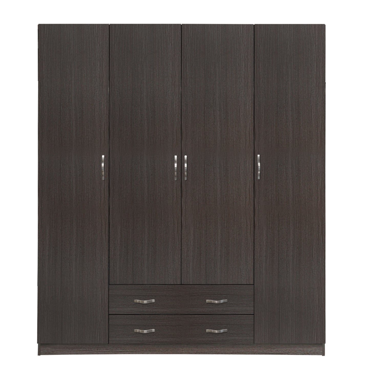 Wardrobe 4 Door With 2 Drawers 200x55.5x180Η Hm353.01 Zebrano
