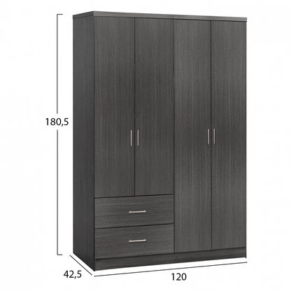 Wardrobe 4 Door With 2 Drawers Hm339.01 Zebrano 120x42,5x180,5
