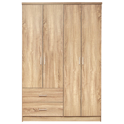 Wardrobe 4 Door With 2 Drawers Hm339.02 Sonama 120x42x181