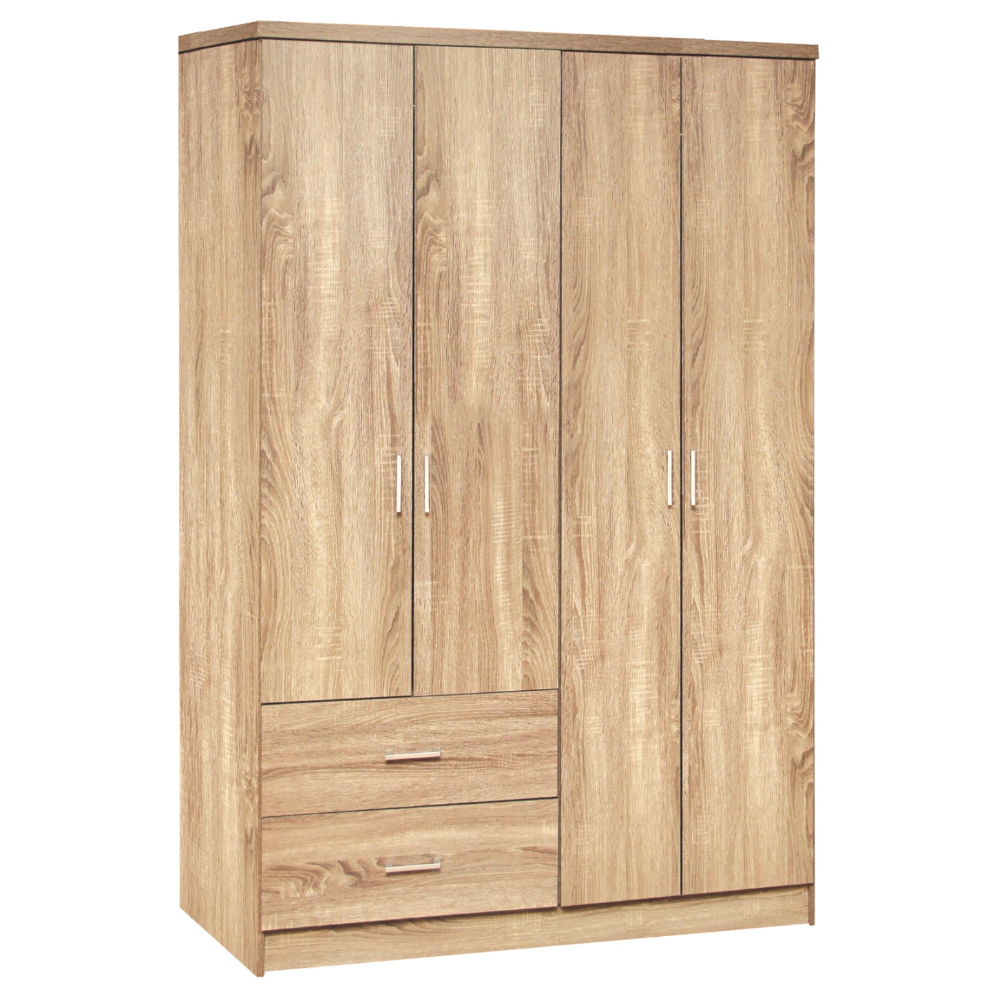 Wardrobe 4 Door With 2 Drawers Hm339.02 Sonama 120x42x181
