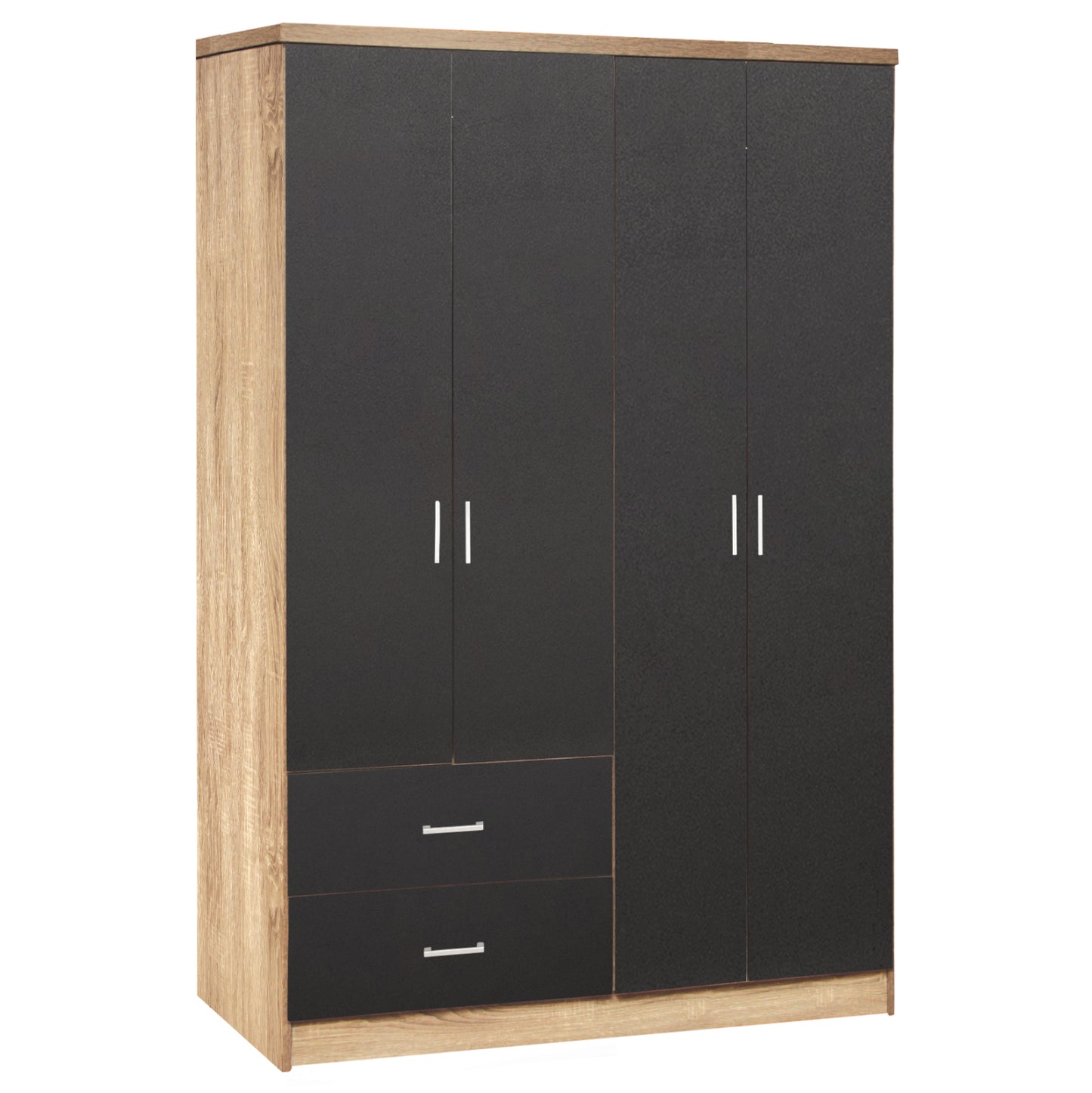 Wardrobe 4 Doors With 2 Drawers Hm339.04 Sonama-grey 120x42x181cm