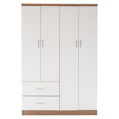 Wardrobe With 4 Doors And 2 Drawers Fb9339.06 Sonama White 120Χ42,5Χ180,5 Cm.