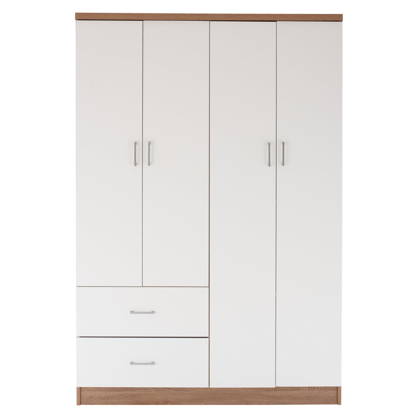 Wardrobe With 4 Doors And 2 Drawers Fb9339.06 Sonama White 120Χ42,5Χ180,5 Cm.