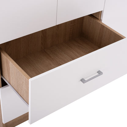 Wardrobe With 4 Doors And 2 Drawers Fb9339.06 Sonama White 120Χ42,5Χ180,5 Cm.