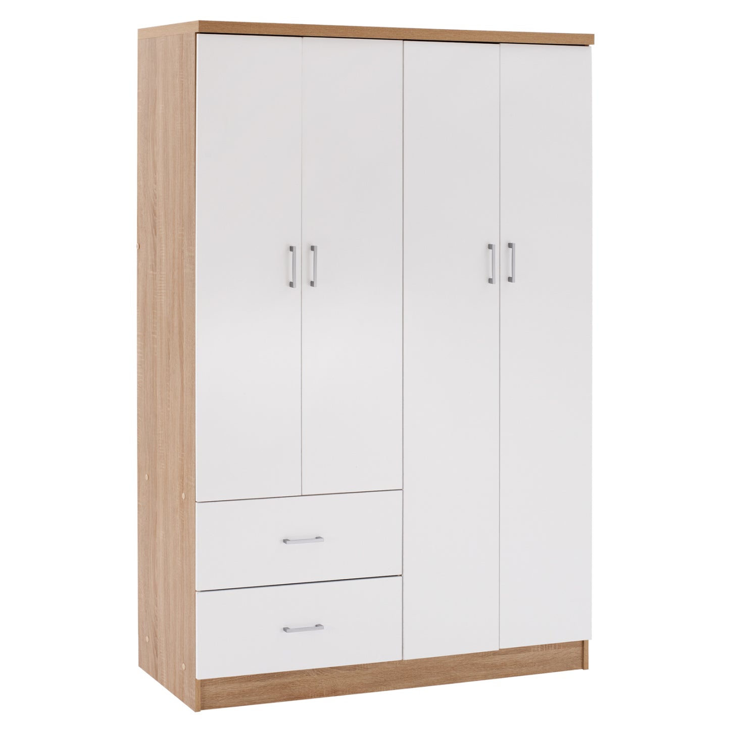 Wardrobe With 4 Doors And 2 Drawers Fb9339.06 Sonama White 120Χ42,5Χ180,5 Cm.