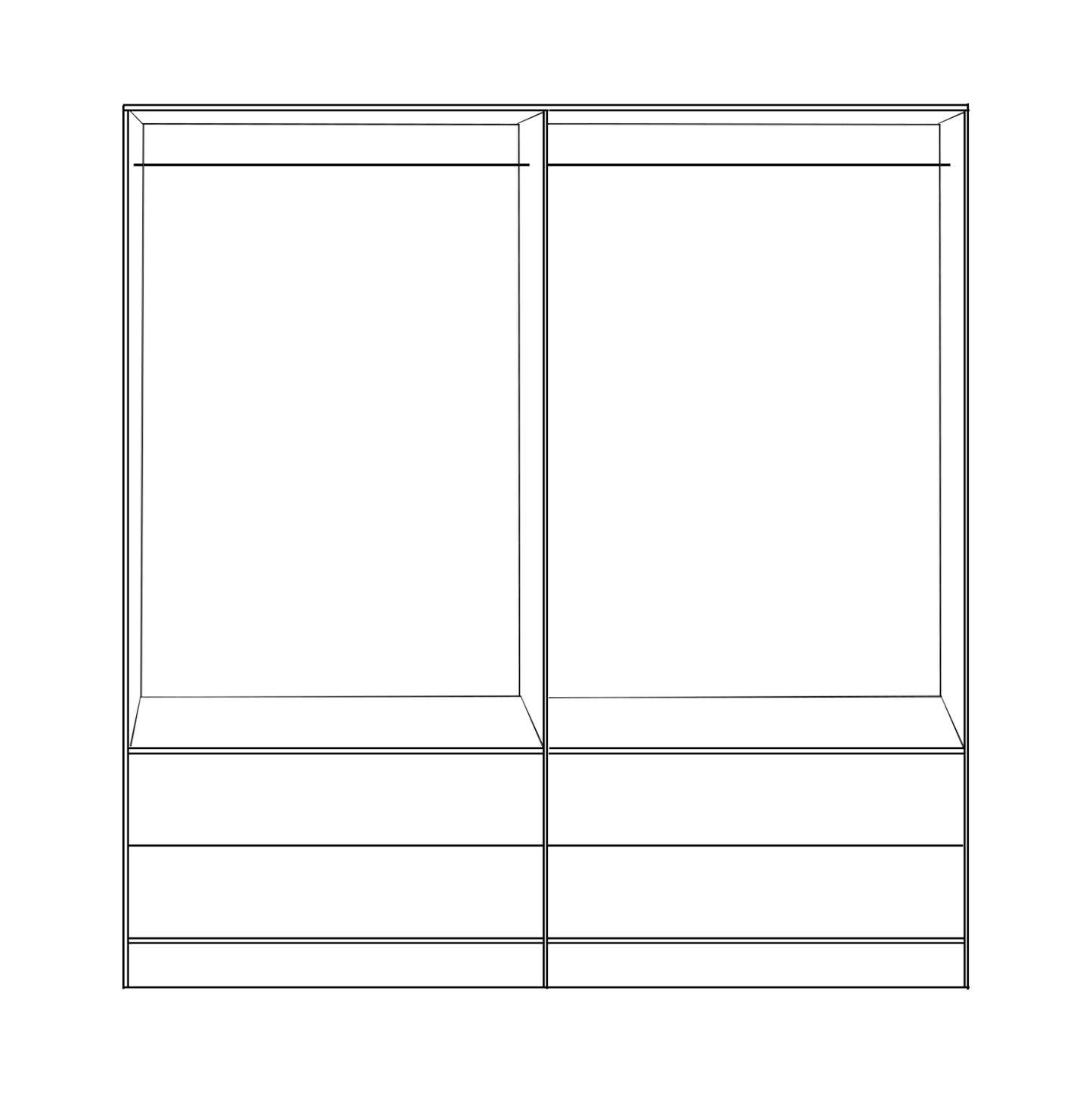 Wardrobe 4-leaf With 4 Drawers Reina Hm21257 Melamine In White-sonama Color 160x42.5x180.5Η