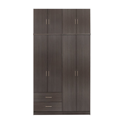 Wardrobe 4 Door With Loft And 2 Drawers Zebrano 120x42x241