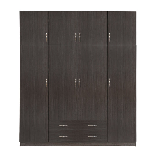 Wardrobe 4 Door With Loft 200x240x55.5 And 2 Drawers Zebrano