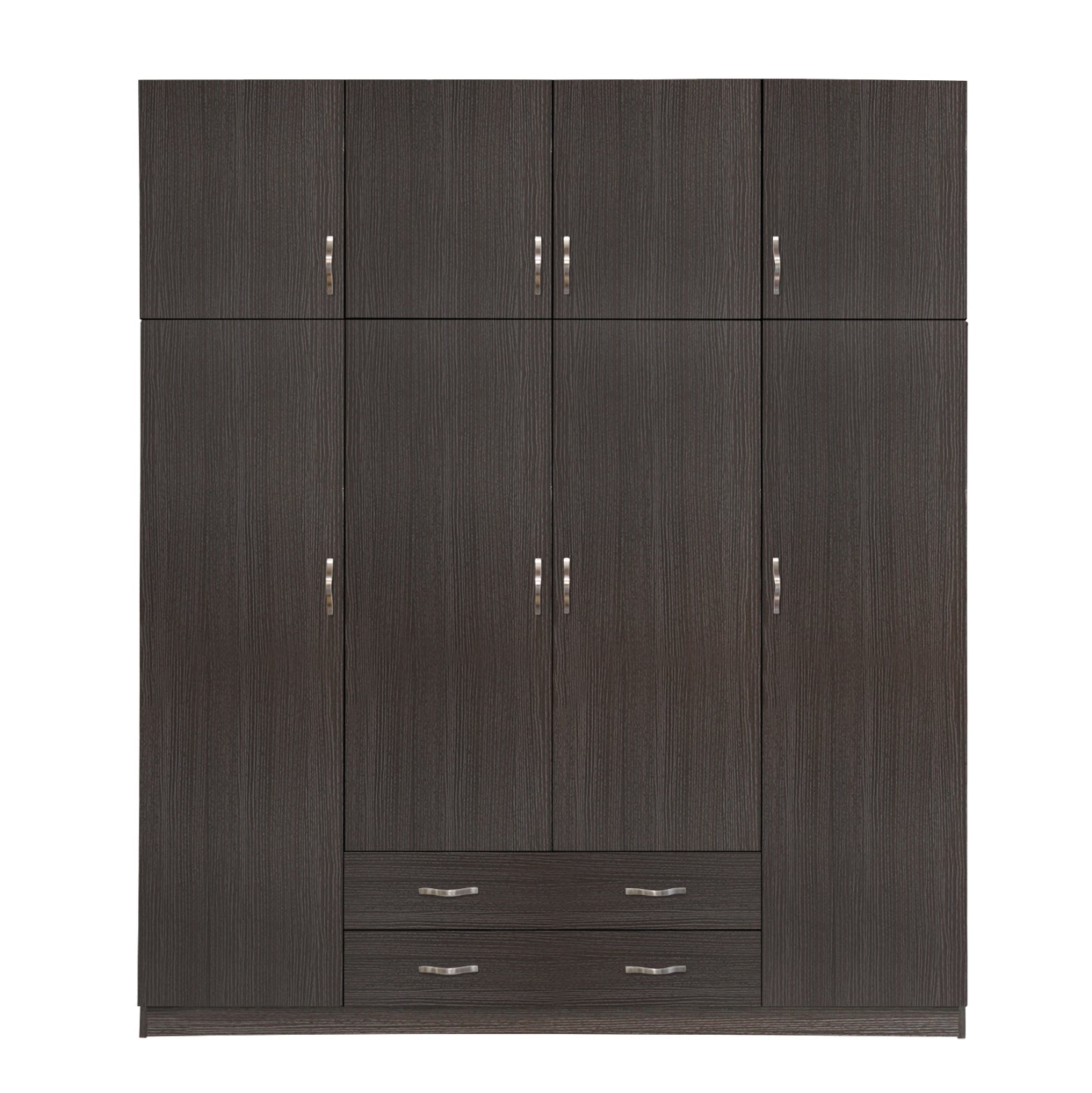 Wardrobe 4 Door With Loft 200x240x55.5 And 2 Drawers Zebrano