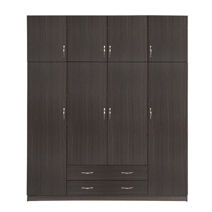 Wardrobe 4 Door With Loft 200x240x55.5 And 2 Drawers Zebrano