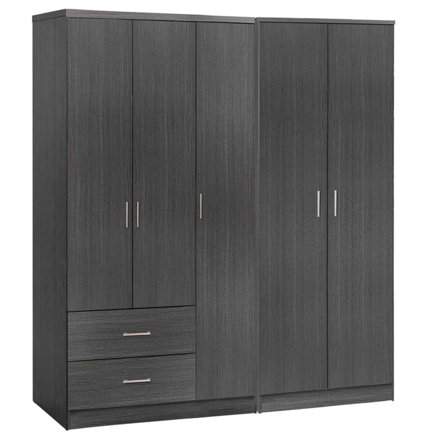 Wardrobe 5-leaf Caesar Hm21234.01 Melamine In Zebrano Color 150x42.5x181hcm.