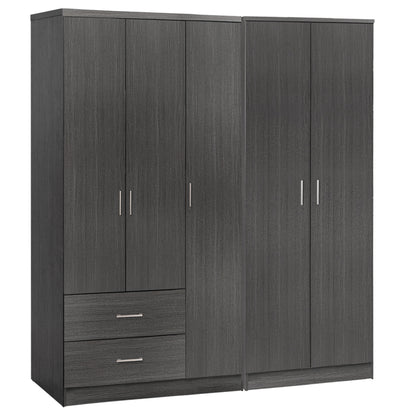 Wardrobe 5-leaf Caesar Hm21234.01 Melamine In Zebrano Color 150x42.5x181hcm.