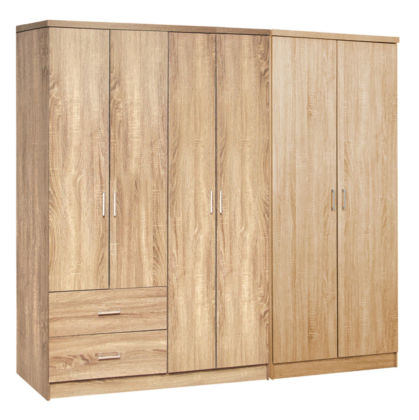 Wardrobe 6-leaf Blakely Hm21235.02 Melamine In Sonama Color 201x43x181hcm.