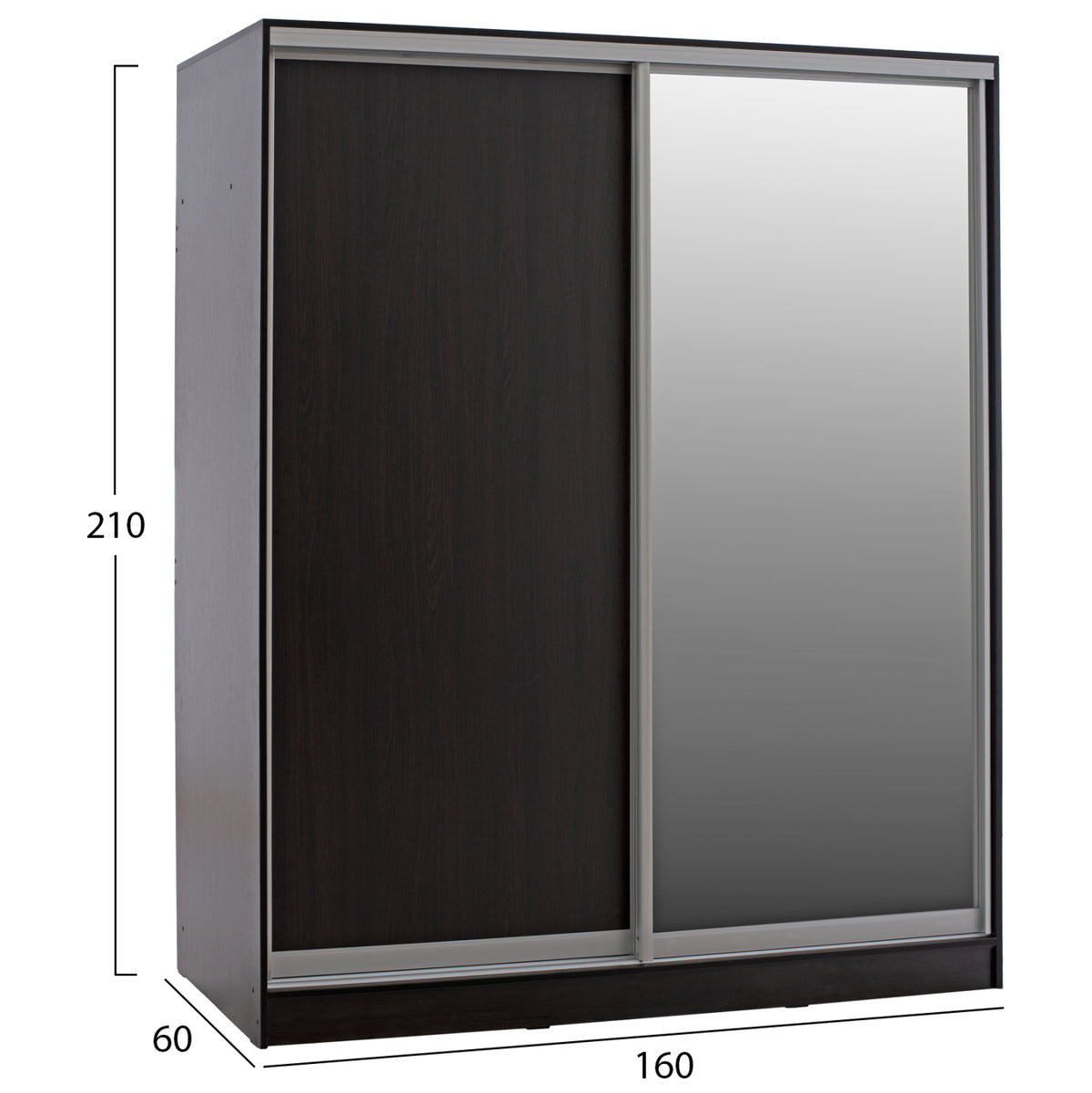 Wardrobe 2-leaf Hm2434.02 Adler Sliding Doors Mirror Wenge 160x60x210h