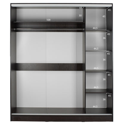 Wardrobe 2-leaf Hm2434.02 Adler Sliding Doors Mirror Wenge 160x60x210h