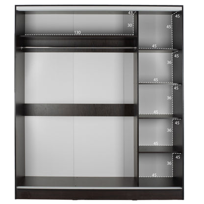 Wardrobe 2-leaf Hm2434.02 Adler Sliding Doors Mirror Wenge 160x60x210h