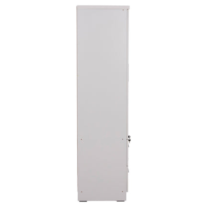 Wardrobe With Mirror & Shelves Jarry Hm2485.01 Melamine In White 119x48x183hcm.