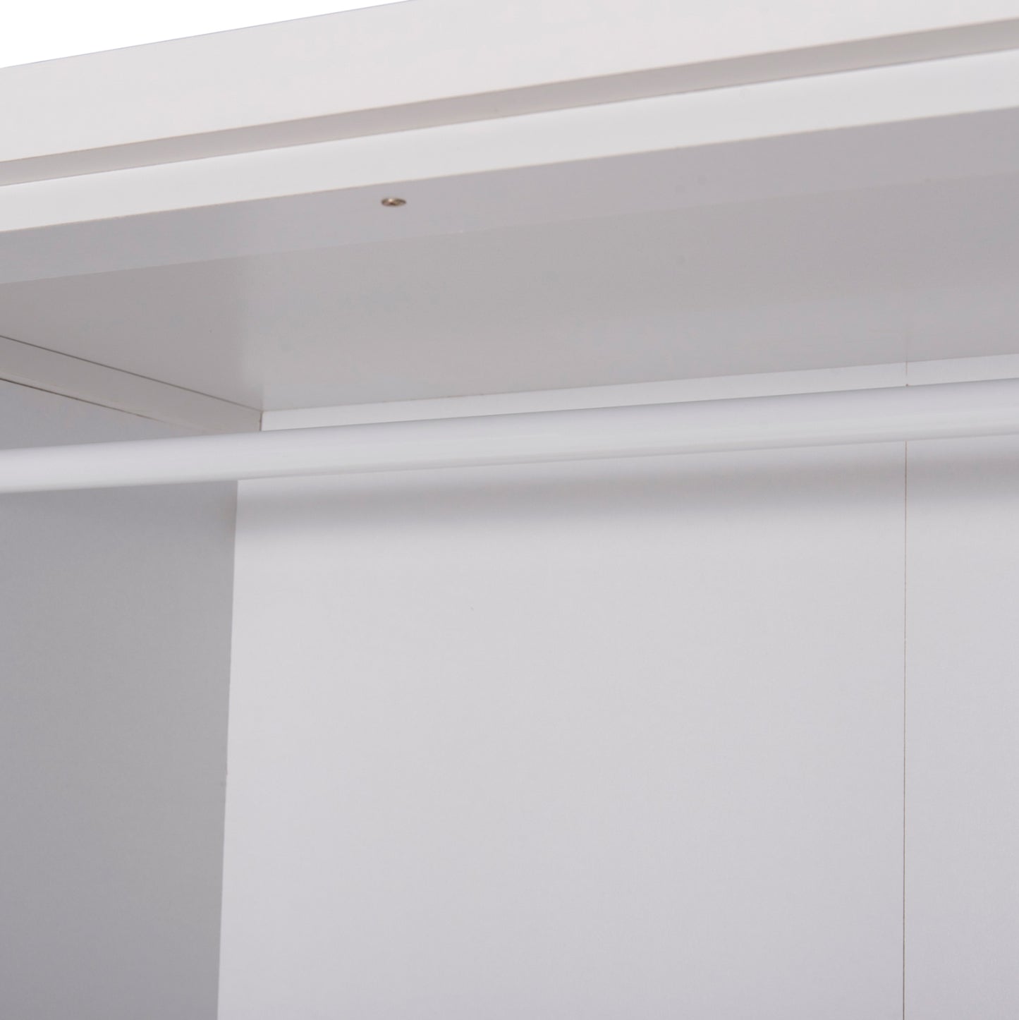 Wardrobe With Mirror & Shelves Jarry Hm2485.01 Melamine In White 119x48x183hcm.
