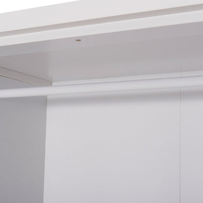 Wardrobe With Mirror & Shelves Jarry Hm2485.01 Melamine In White 119x48x183hcm.
