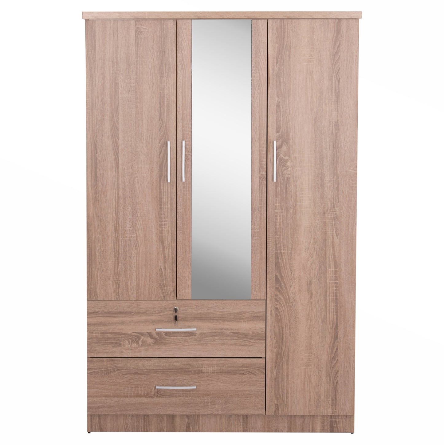 Wardrobe With Mirror & Shelves Jarry Hm2485.11 Melamine In Sonama Oak 119x48x183hcm.