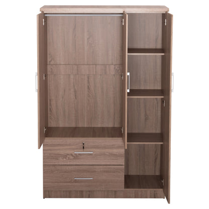 Wardrobe With Mirror & Shelves Jarry Hm2485.11 Melamine In Sonama Oak 119x48x183hcm.