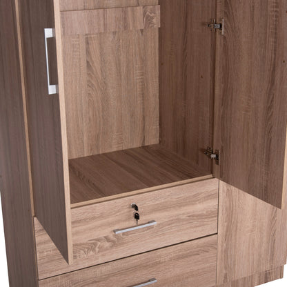 Wardrobe With Mirror & Shelves Jarry Hm2485.11 Melamine In Sonama Oak 119x48x183hcm.