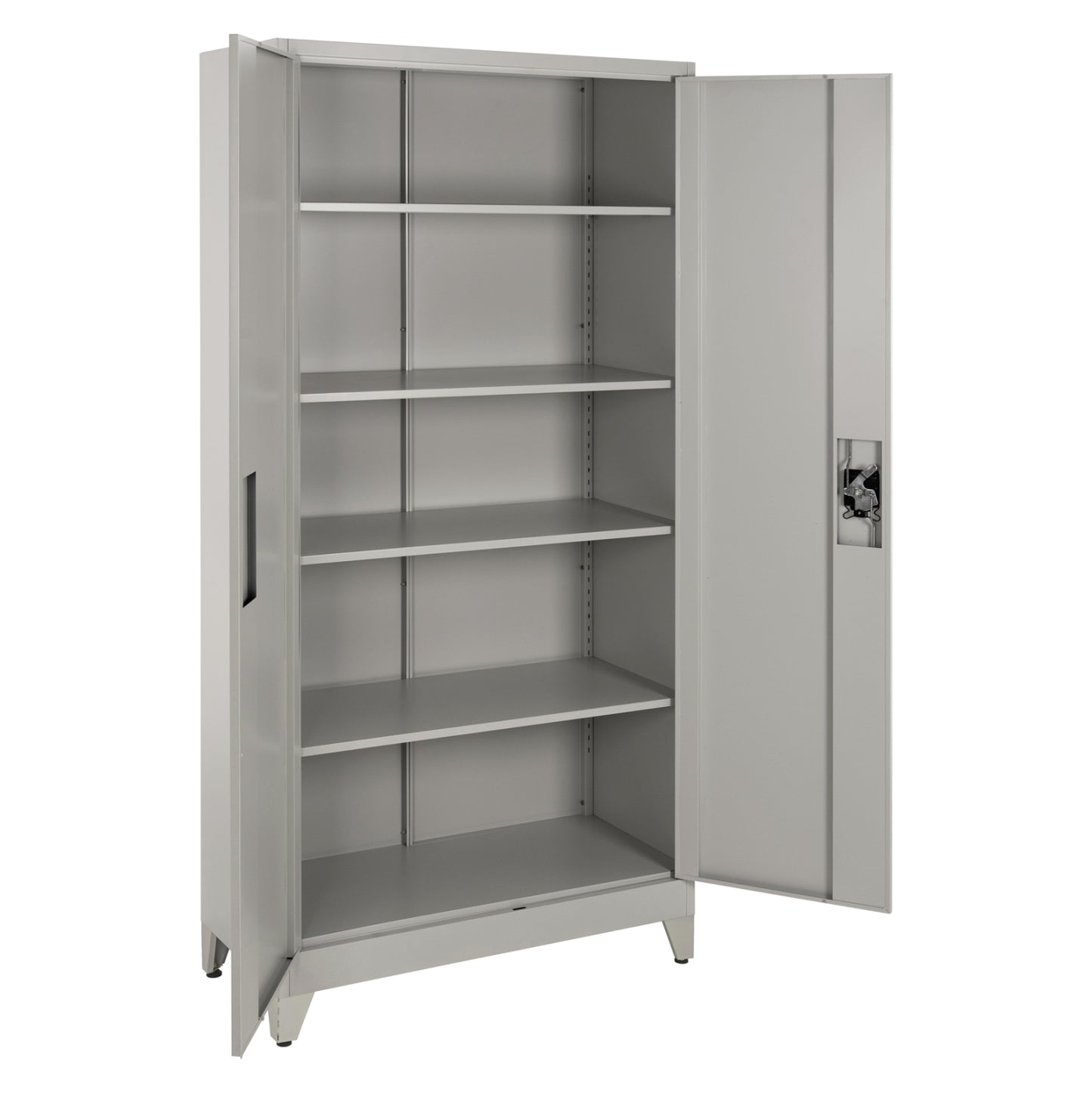 Wardrobe Metallic Duron Hm11979 2-leaf With 5 Storage Spaces & Legs-grey 90Χ40Χ190hcm.