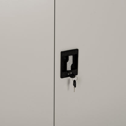 Wardrobe Metallic Duron Hm11979 2-leaf With 5 Storage Spaces & Legs-grey 90Χ40Χ190hcm.