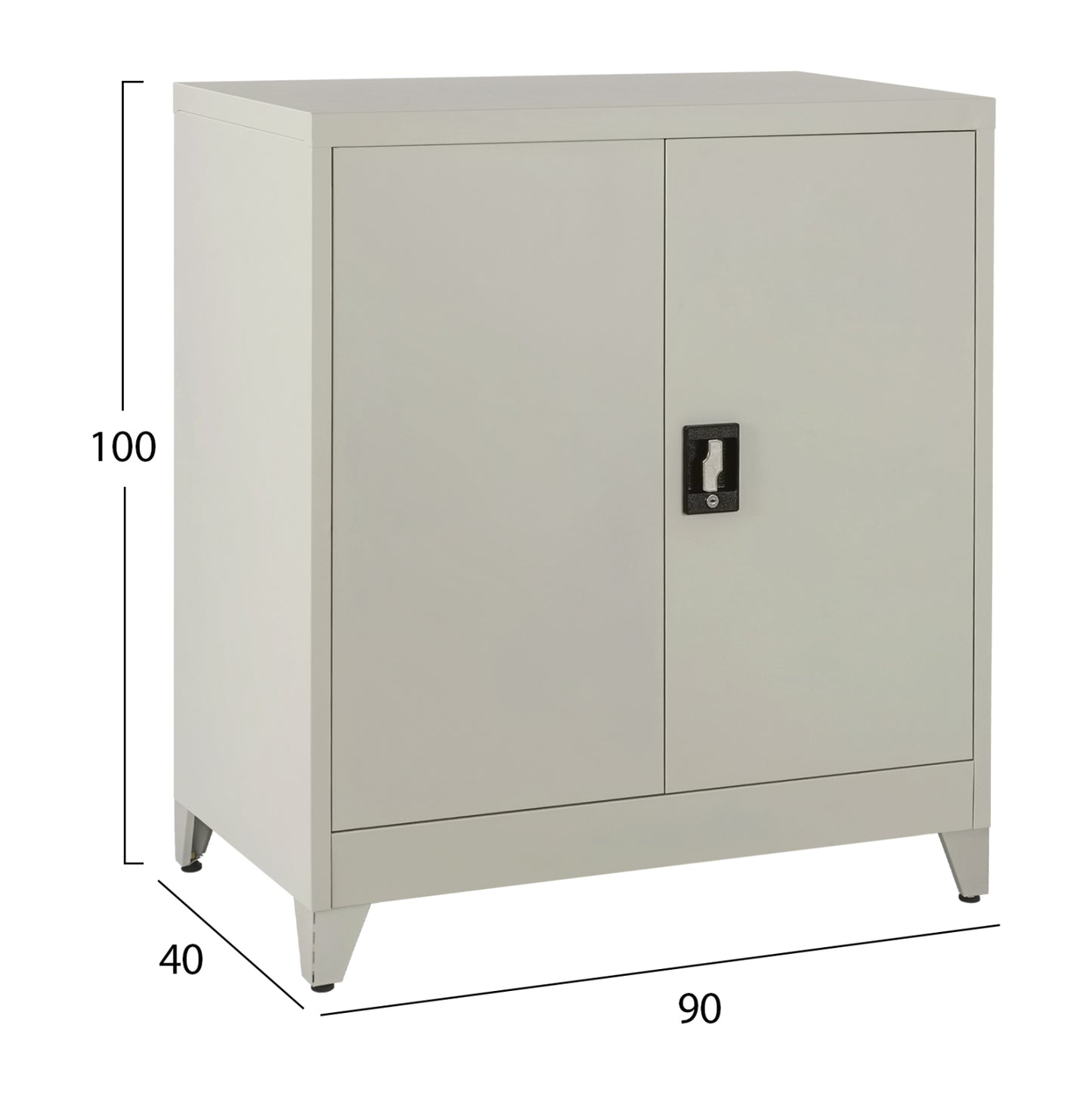 Closet Metallic Duron Hm11980 2-leaf With 2 Storage Spaces & Legs-grey 90Χ40Χ100hcm.