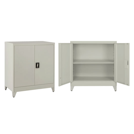 Closet Metallic Duron Hm11999 2-leaf With 2 Storage Spaces & Legs-grey 90Χ40Χ100hcm.
