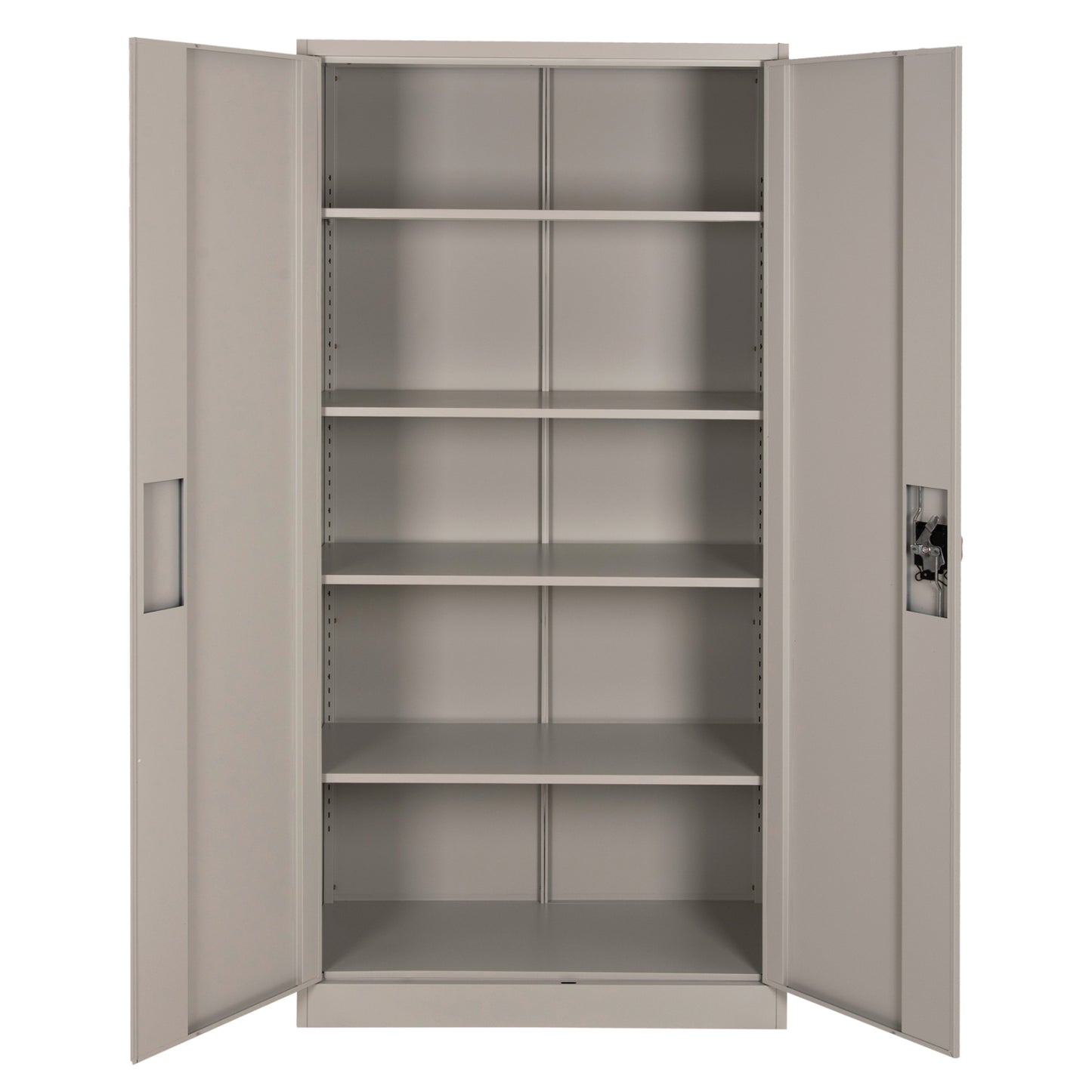 Wardrobe Metallic Hm5959.01 2-leaf With 5 Storage Spaces Light Grey 90Χ40Χ180hcm.