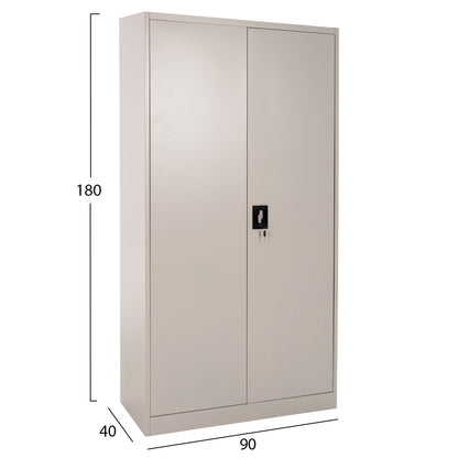 Wardrobe Metallic Duron Hm5959.11 2-leaf With 5 Storage Spaces Light Grey 90Χ40Χ180hcm.